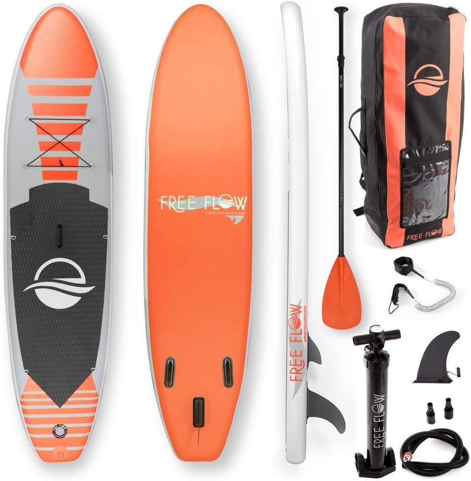 SereneLife Inflatable Stand Up Paddle Board, Wide Stable Design with Non-Slip EVA Deck Pad, Includes Premium SUP Accessories, for Youth and Adults