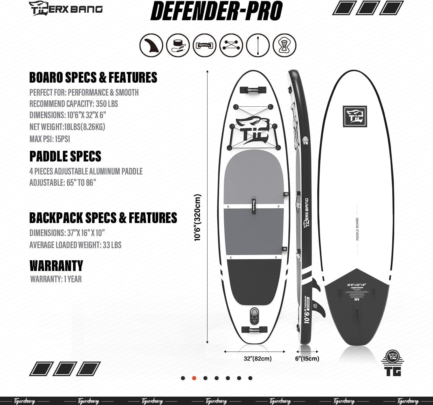 Inflatable Paddle Board with Premium SUP Board Accessories, Allround Paddle Boards for Adults/Kids,Stand Up Paddle Board Defender Collection