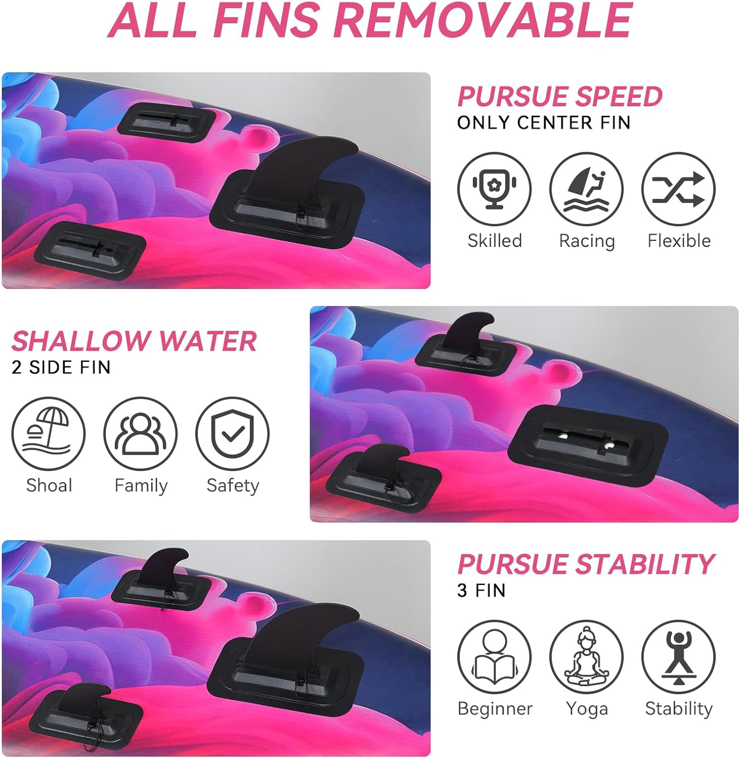 YUSING Inflatable Stand Up Paddle Board with Kayak Seat, Non-Slip Deck SUP Paddle Board with Premium Kayak, Portable Standing Boat for Youth & Adult