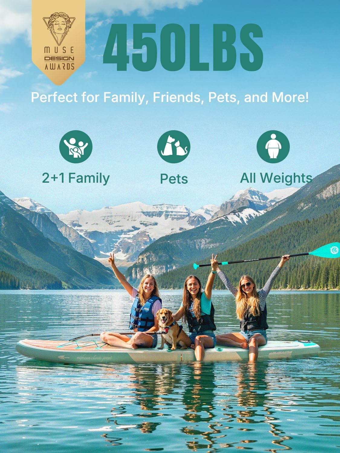 Niphean Inflatable Stand Up Paddle Board with SUP Accessories, Anti-Slip EVA Deck, 10u20196u2019u2019 Inflatable Paddle Boards for Adults & Youth of All Skill Levels