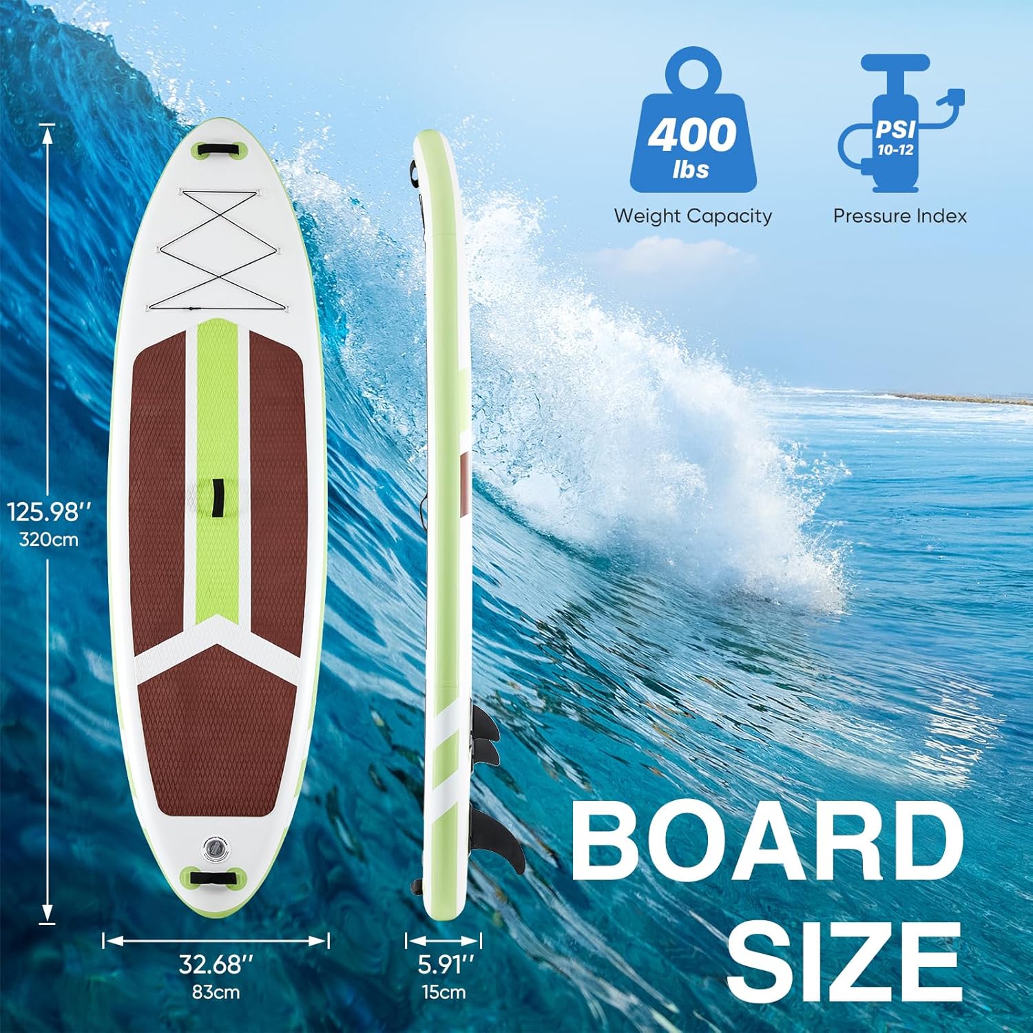 Alternative view of Sweetcrispy Inflatable Stand Up Paddle Board with Premium SUP Paddleboard Accessories,2-in-1 Paddle,Wide Stable Design,Non-Slip Comfort Deck for Adults & Youth of All Skill Levels