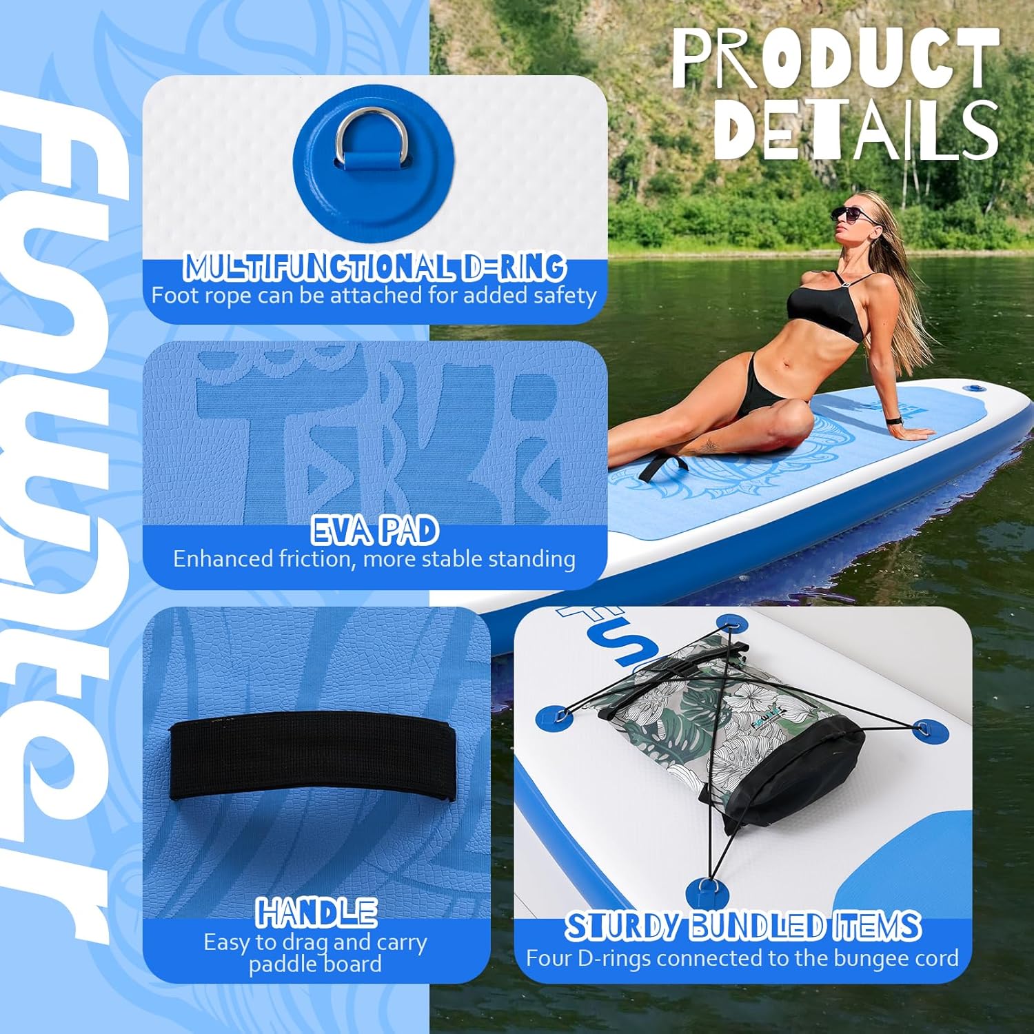 Alternative view of FunWater Inflatable Ultra-Light Stand Up Paddle Board for All Skill Levels with Premium SUP Paddleboard Accessories,Non-Slip Comfort Deck for Youth & Adults