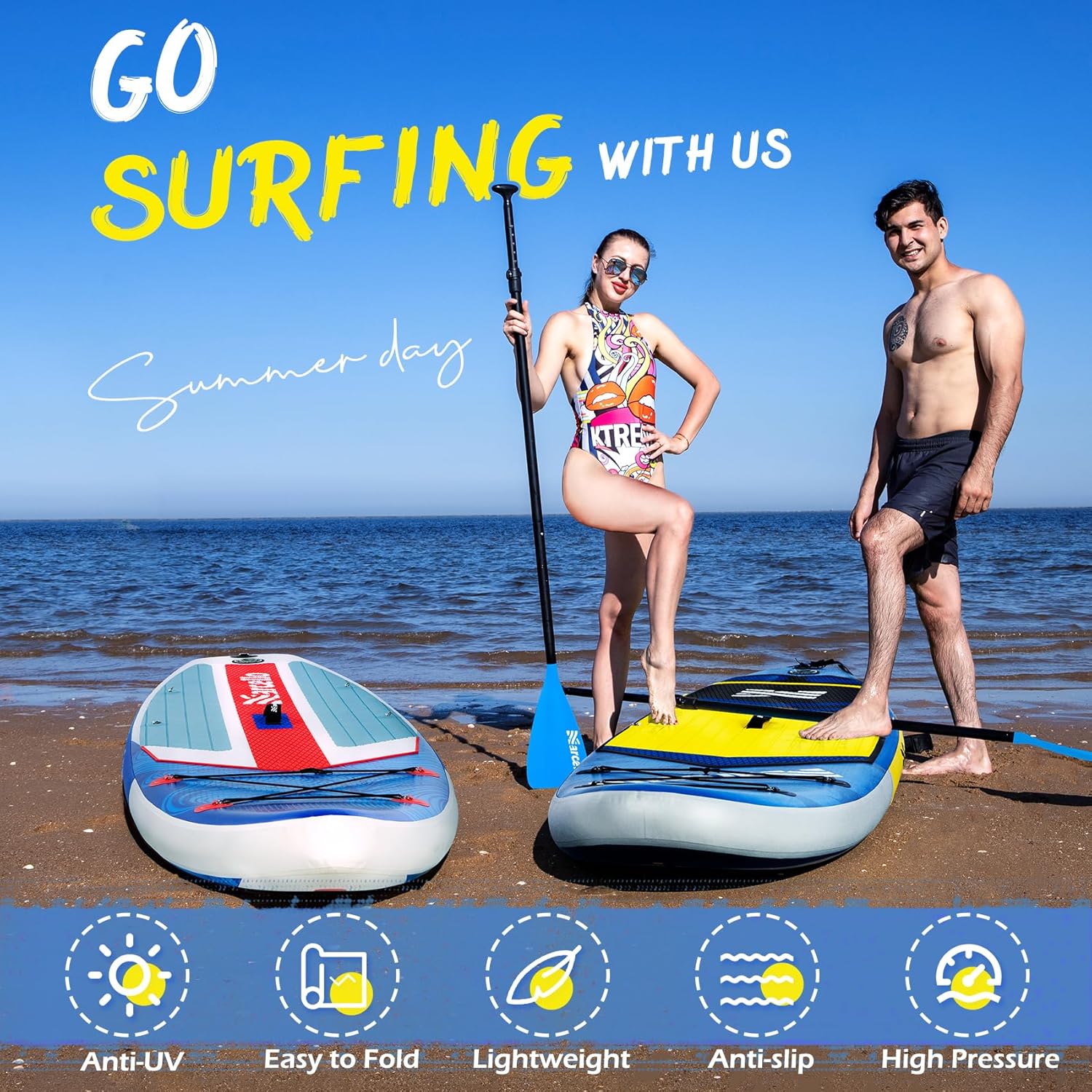 Marcello Paddle Board, Ultra-Light 10u20196 x 33u201D x 6u201D Inflatable Stand Up Paddle Board with Backpack, Pump, Non Slip Mat, Phone Case and Repair Kit for Youth Adults
