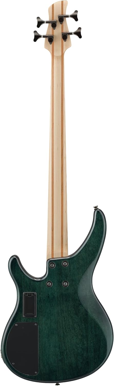 Alternative view of Yamaha TRBX604 4-String Flamed Maple Bass Guitar, Indigo Blue