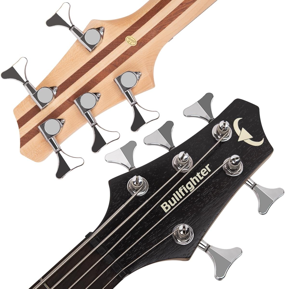 Bullfighter Elem Electric Bass Guitar 5 Strings Full Size P Bass Beginner Kit Black for Starter with Gig Bag, Guitar Strap, and Bass Guitar Cable DB Series (Black)