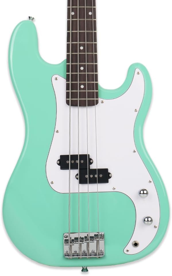 Alternative view of Fojill Full Size 4 Four String Electric Bass Guitar 20W Amplifier Amp Right Hand Beginner Starter Kit Set Combo Bundle Accessory Gig Bag,Strap,Picks,Capo,Noiselss Cable,Strings (Green)