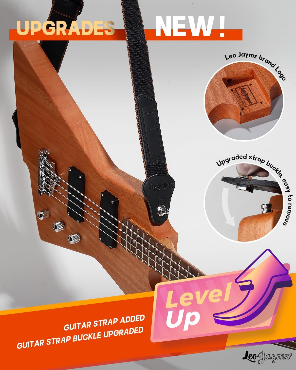 Alternative view of Leo Jaymz DIY Electric Bass Guitar Kit Mahogany Body Maple Neck (AX)