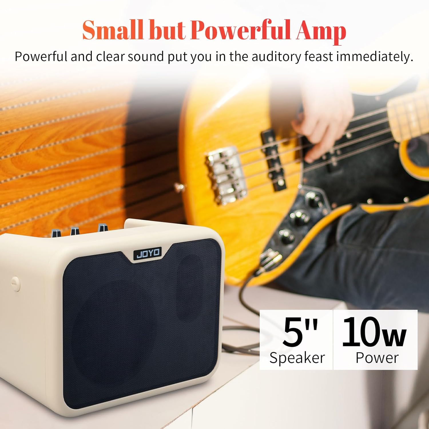 Alternative view of JOYO 10W Mini Bass Amp Bass Guitar Practice Amp Combo Bass Amplifier Portable Small Battery Powered Bass Amp Dual Channel (MA-10B)