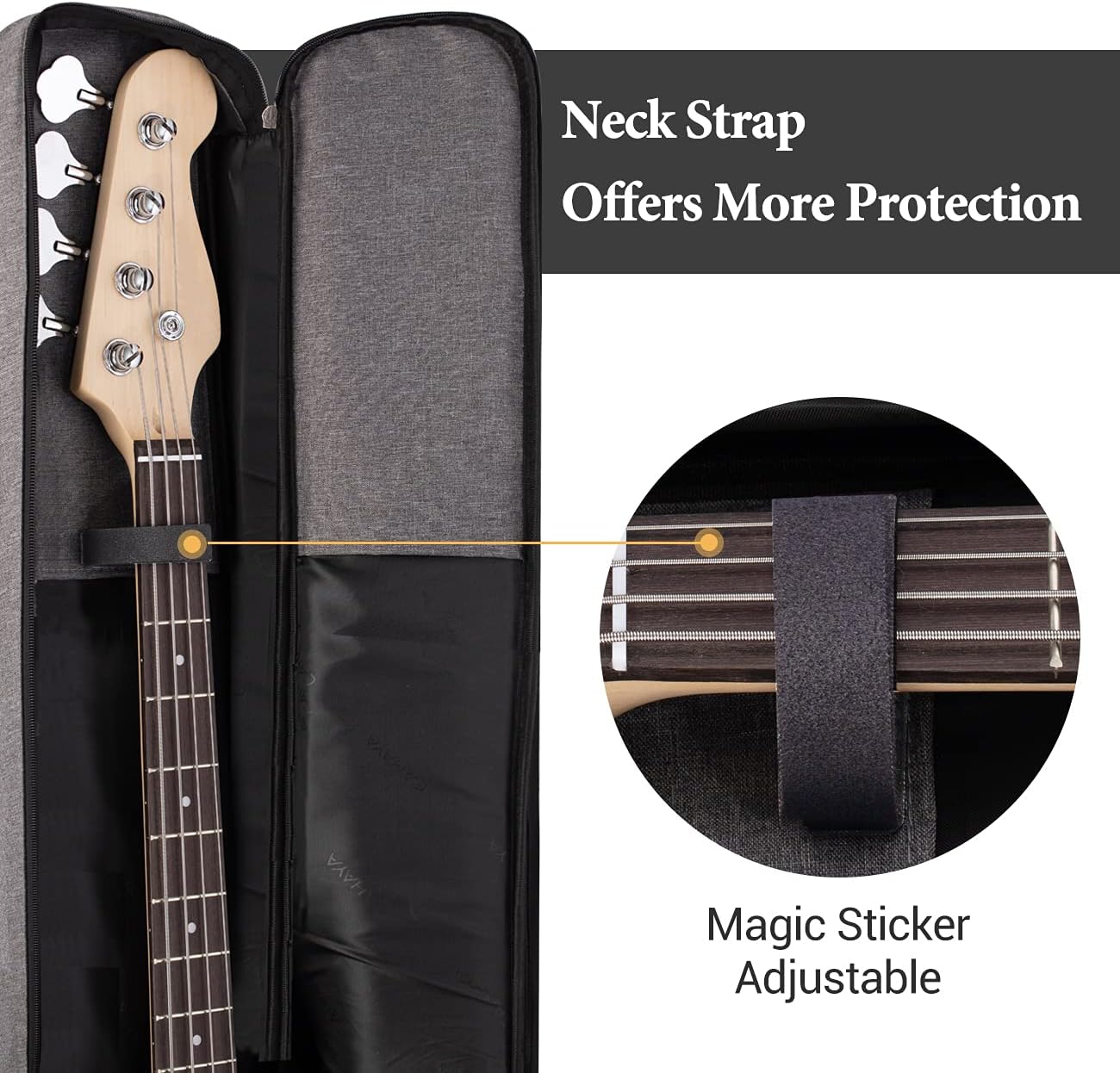 Alternative view of CAHAYA Electric Bass Guitar Bag Gig Bag Backpack Padded Soft Case 0.3 inch Padding Lightweight