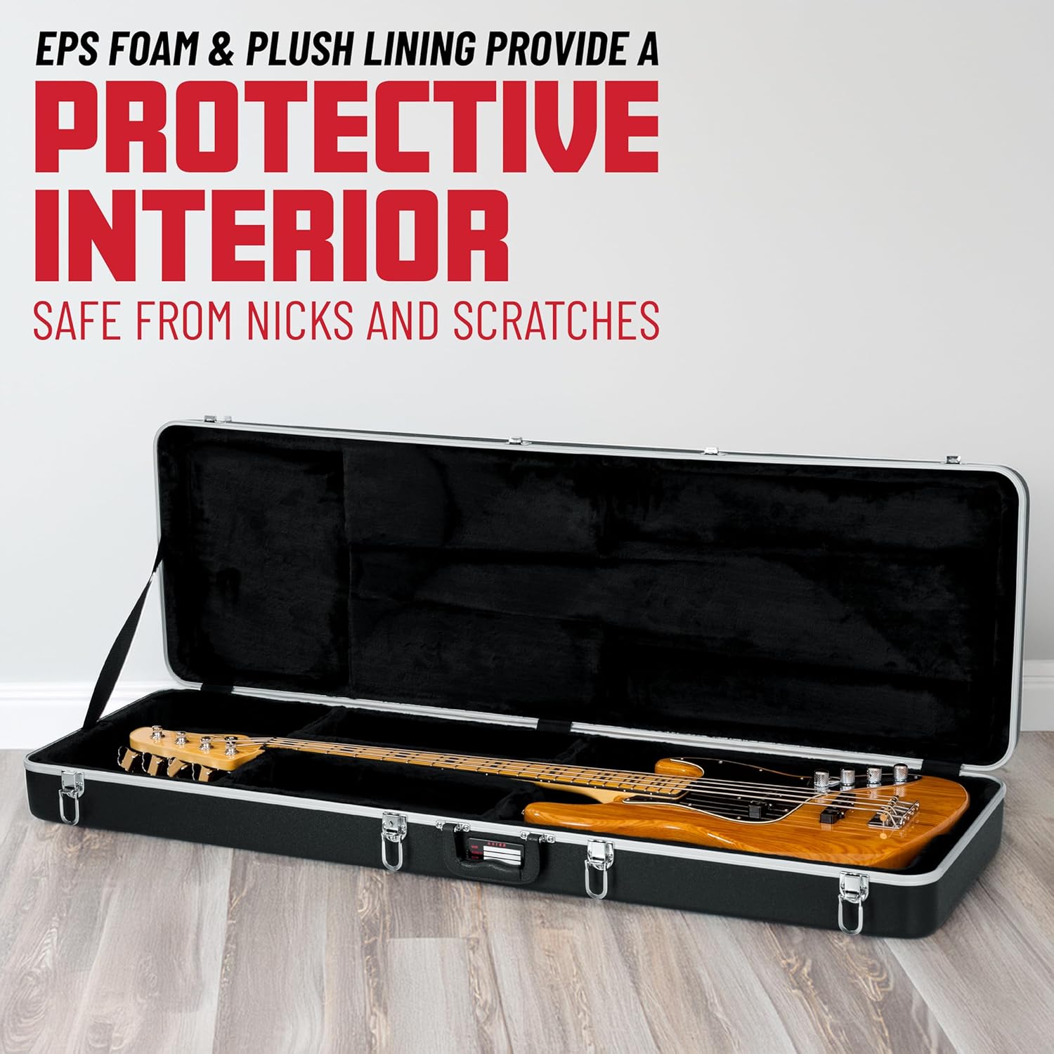 Gator Cases Deluxe ABS Molded Guitar Case for Electric Bass Guitars (GC-BASS)