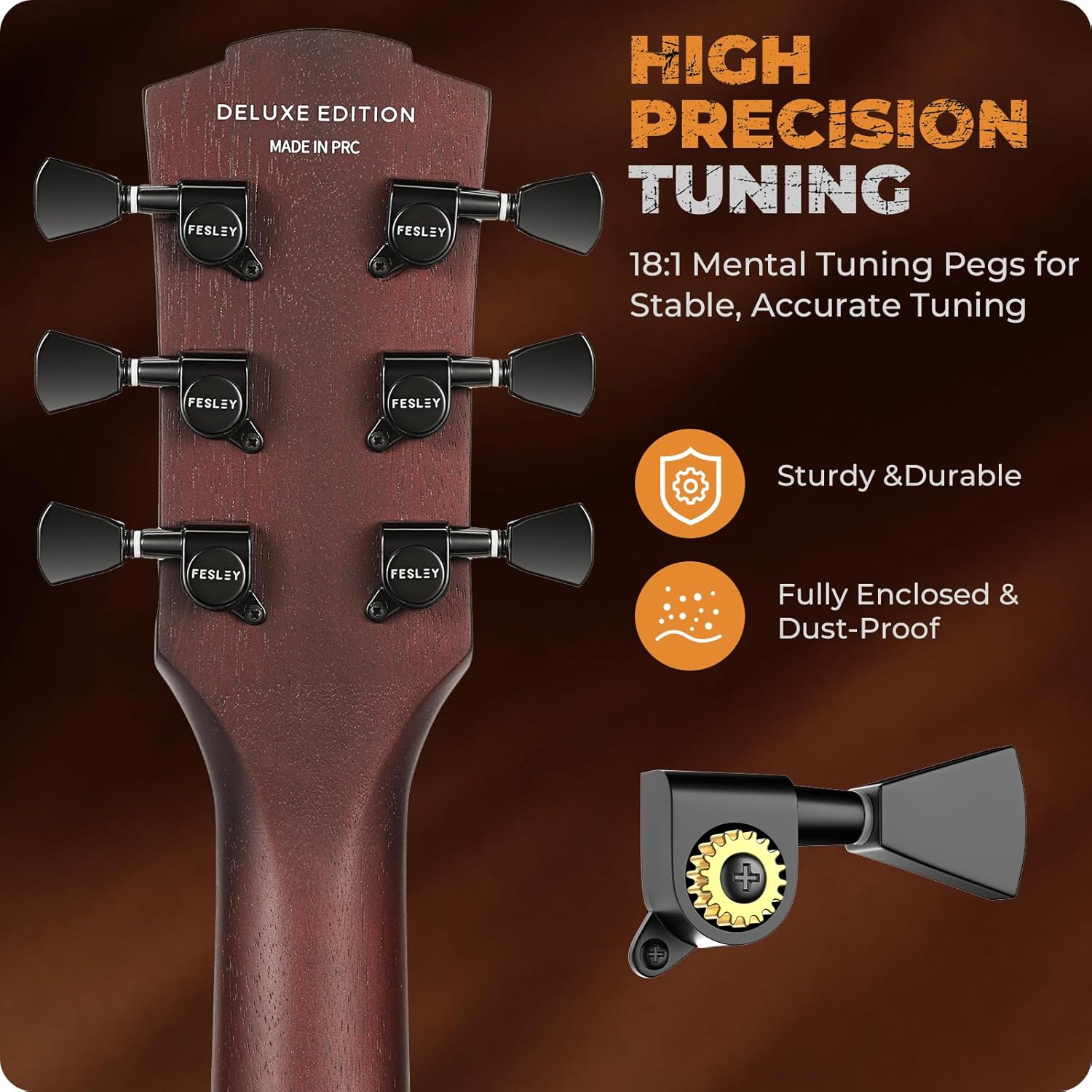 Alternative view of Fesley 39" LP Electric Guitar Kit:Full Size Solid Body Electric Guitars for Beginners with Humbucker Pickups,Poplar Body,Mahogany Neck,22 Frets,6 String Guitar with Gig Bag,Cable,FLP350,Matte,Sunburst