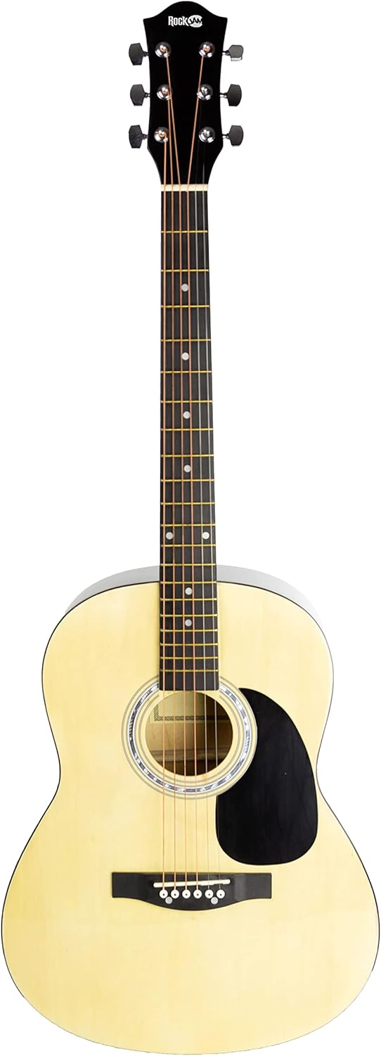 RockJam Acoustic Guitar Kit with Stand, Tuner, Gig Bag, Strap, Picks, Spare Strings & Lessons