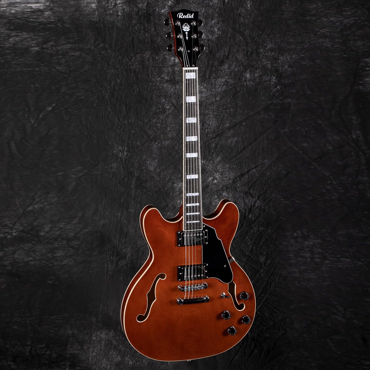 Alternative view of Redid Semi-Hollow Body Electric Guitar RD-100 Jazz Guitar with F-Hole,Maple neck,humbucker Pickups(Brown)