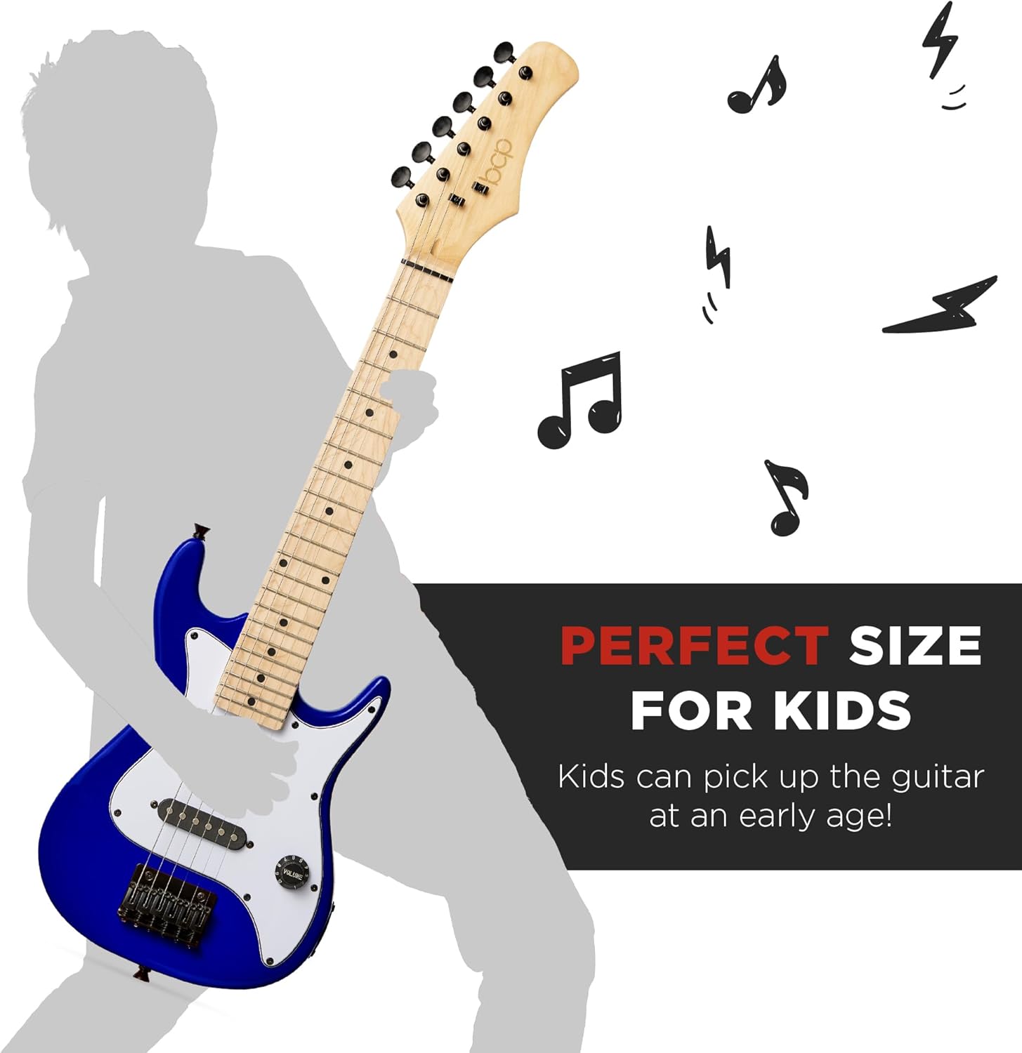 Alternative view of Best Choice Products 30in Kids Electric Guitar Beginner Starter Kit w/ 5W Amplifier, Strap, Gig Bag, Strings, Picks - Metallic Blue