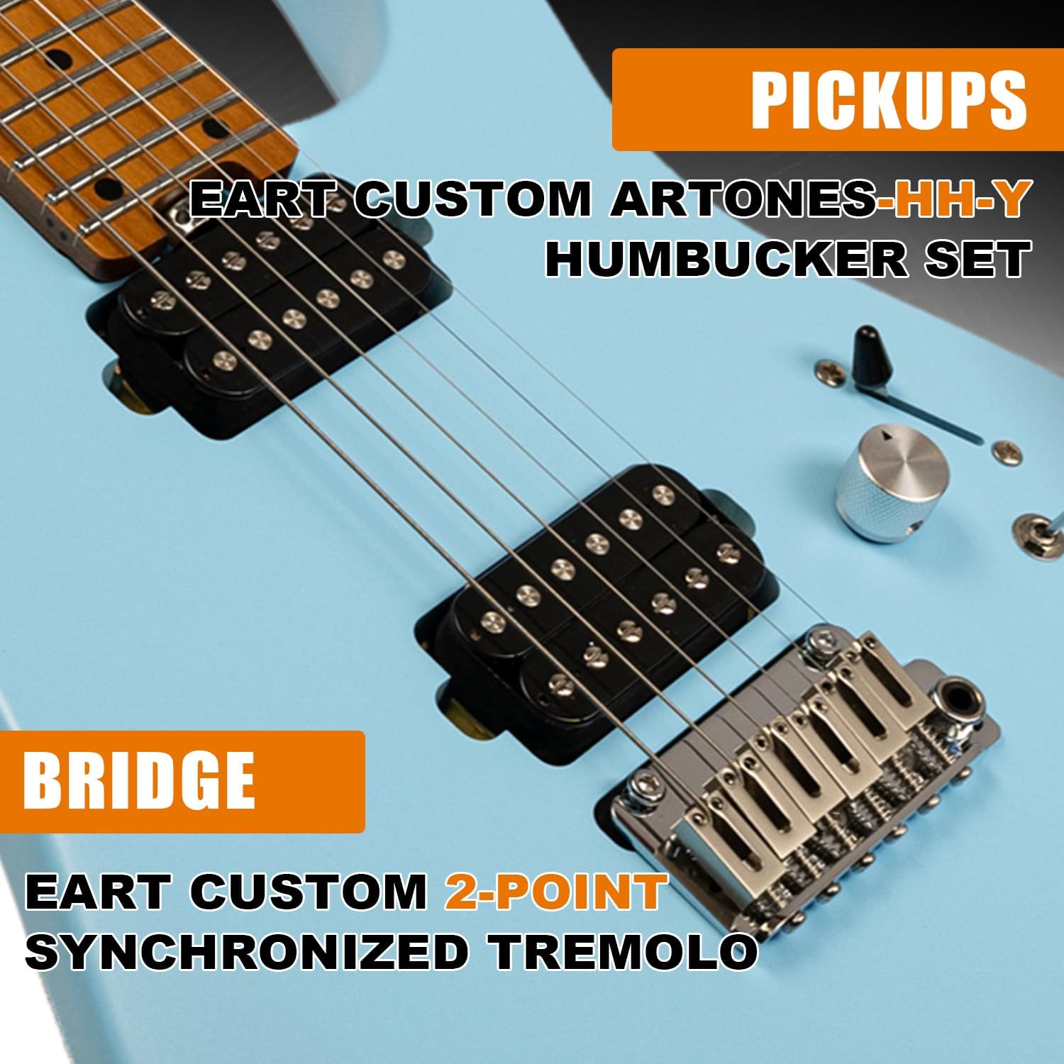 Alternative view of EART EYP-OMNI24 6 String Solid Body Electric Guitar Roasted Bookmatched Mahogany Body Artones-Hh-Y Pickup Set for Creative Young Musicians