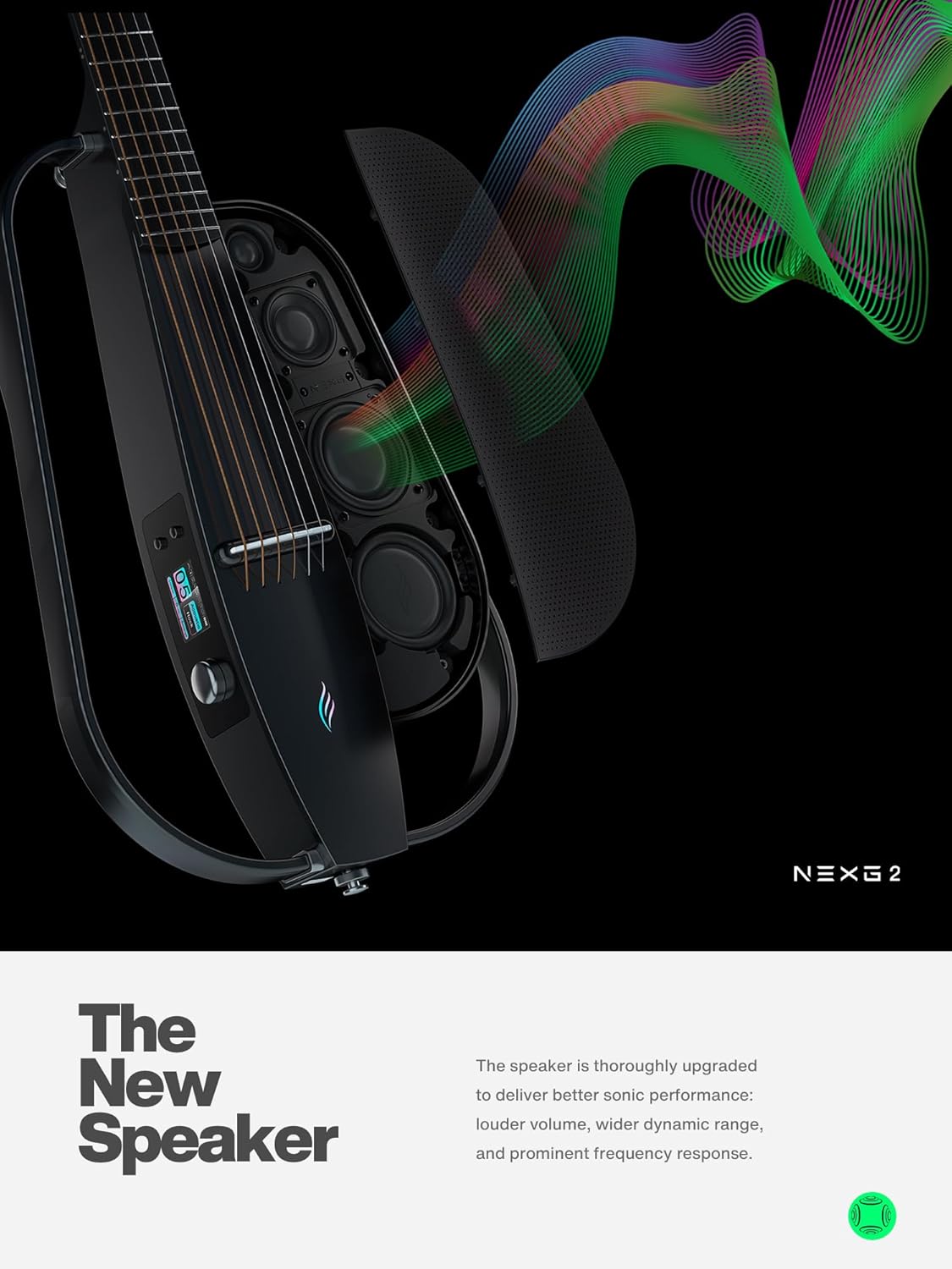 Alternative view of Enya NEXG 2 Acoustic-Electric Guitar Carbon Fiber Travel Smart Audio Guitar with 50W Wireless Speaker, Wireless Microphone, Hi-Fi Monitor Earphones, Footswitch, Charging Stand, and Gigbag