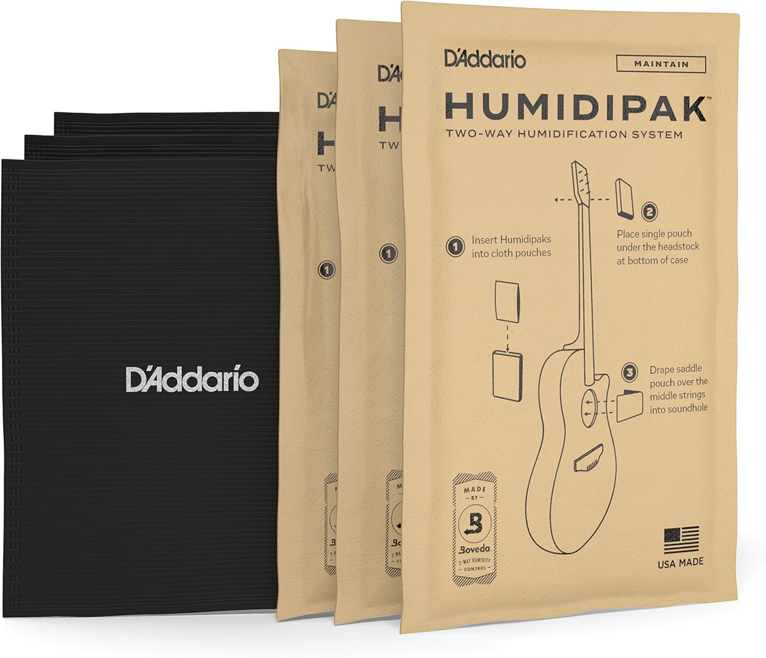 D'Addario Guitar Humidifier System - Humidipak Maintain Kit - Automatic Humidity Control System - Maintenance-Free, Two-Way Humidity Control System For Guitars