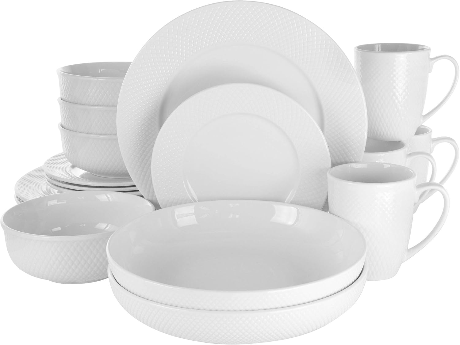 Alternative view of Elama White Porcelain Dish Dinnerware Set, 18 Piece, Newman