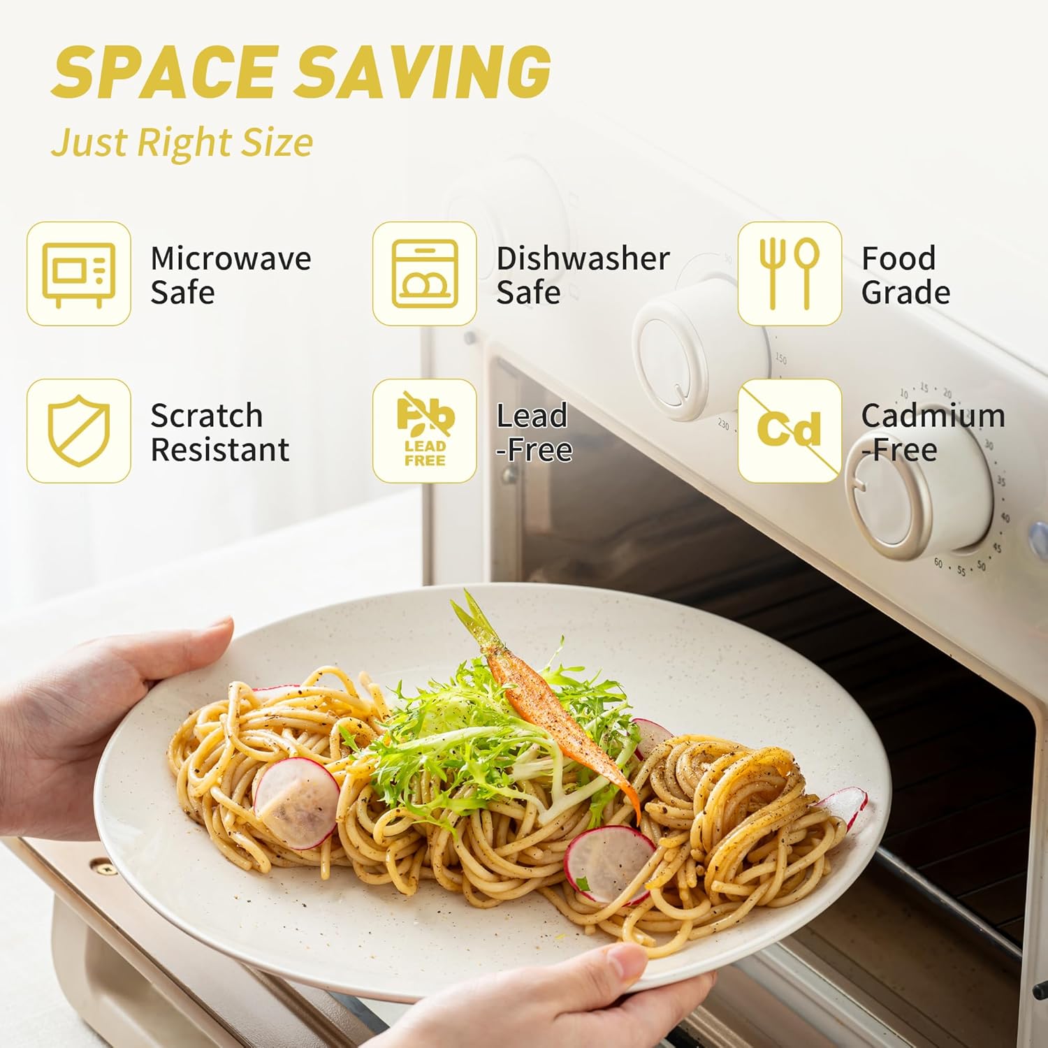 Alternative view of Dafuceramic Plates and Bowls Sets, 12 Pieces Modern Stoneware Dinnerware Set for 4 Kitchen Dinner Set Ceramic Dishware Dishes Set Microwave and Dishwasher Safe (White)