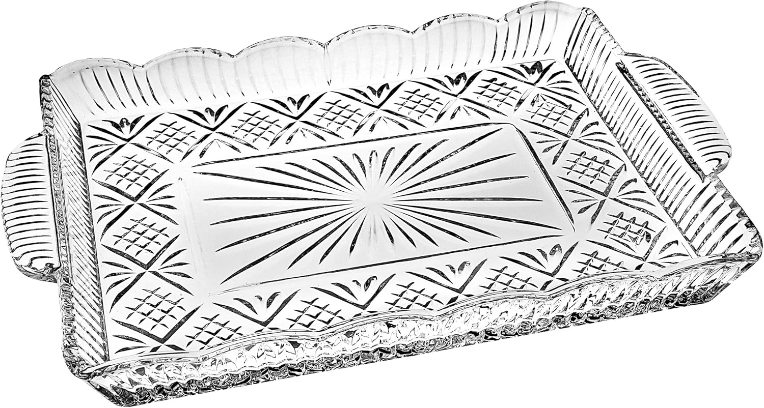 Godinger Dublin Serving Tray, Serving Platter, for Appetizers, Desserts, Snacks & Fruit - 16" x 10.5"