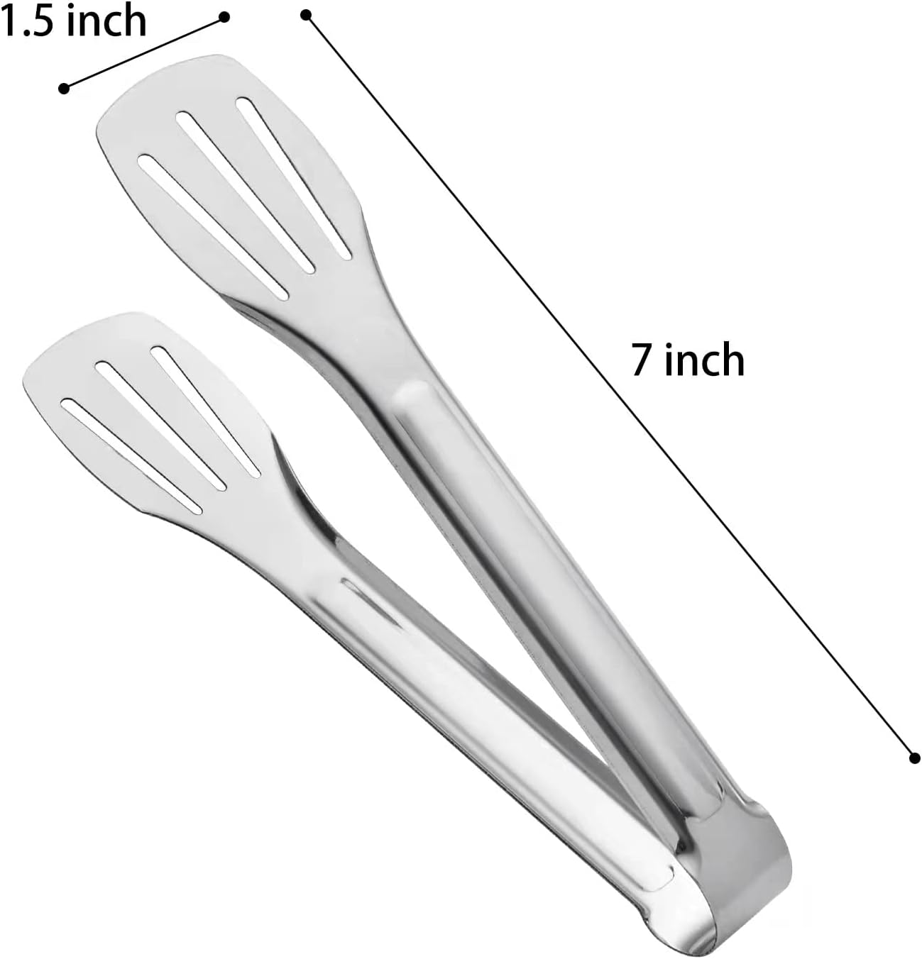 Alternative view of JXHAPY Serving Tong Kitchen Tongs,Buffet Tongs, Stainless Steel Food Tong Serving Tong,small tongs 6 Pack (7 Inch)