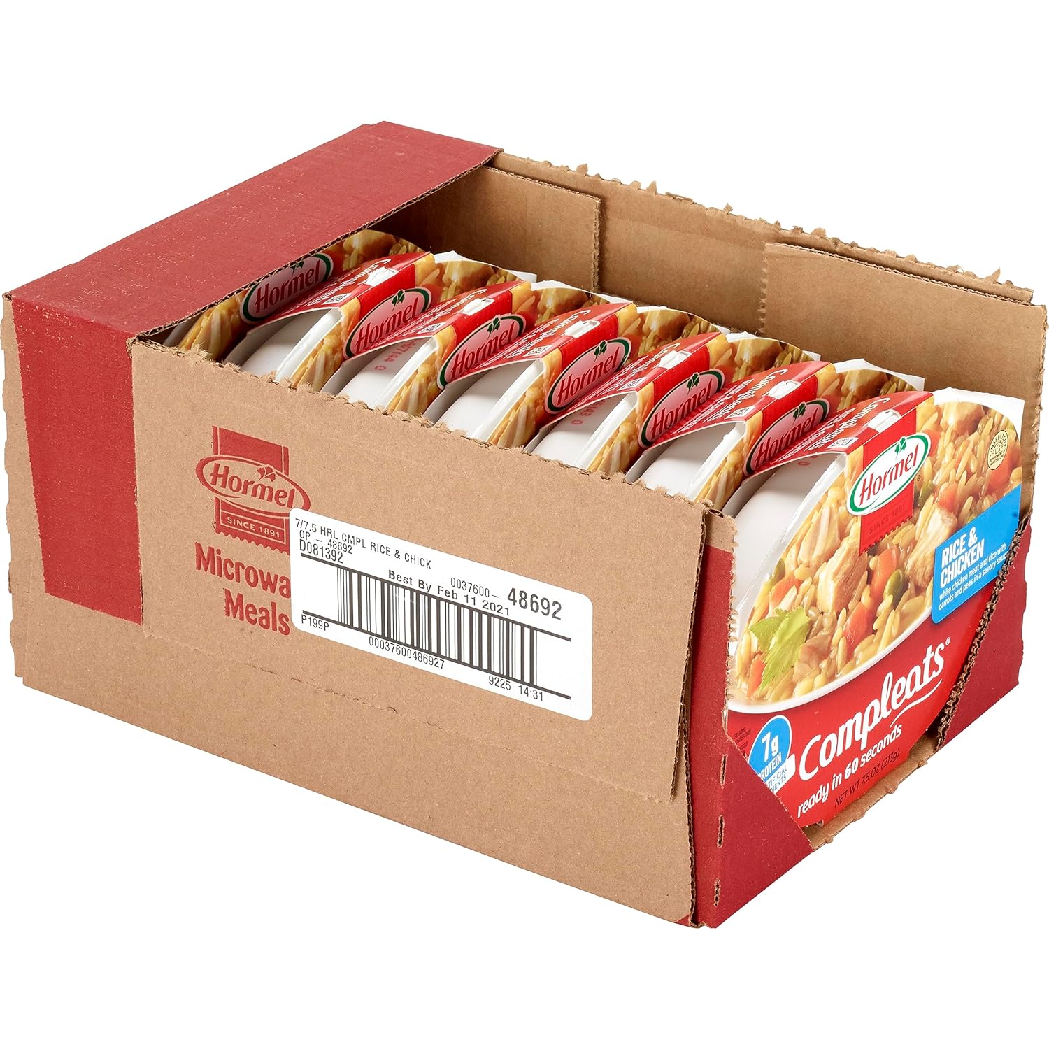 HORMEL COMPLEATS Rice & Chicken Microwave Tray, 7.5 Ounces (Pack of 7) - Image 2