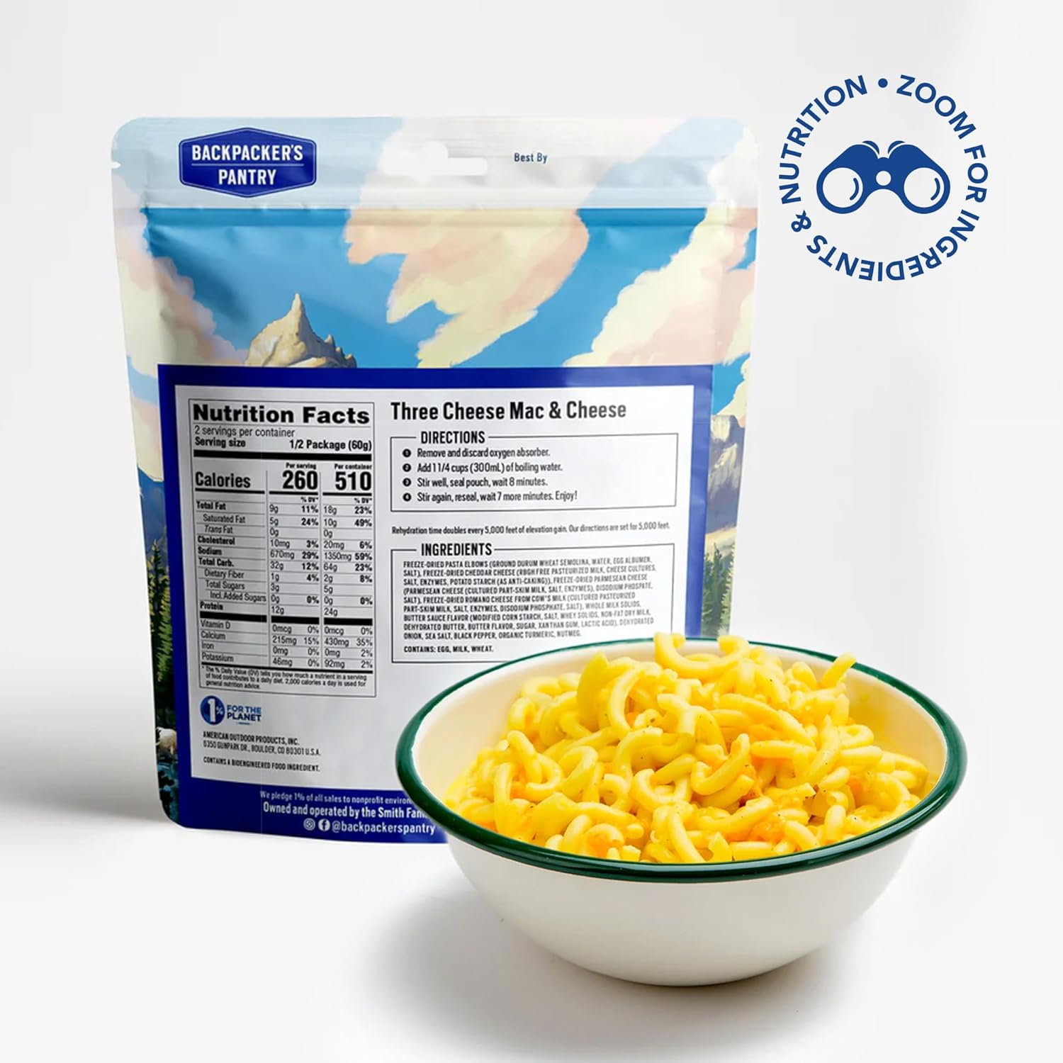 Backpacker's Pantry Three Cheese Mac & Cheese