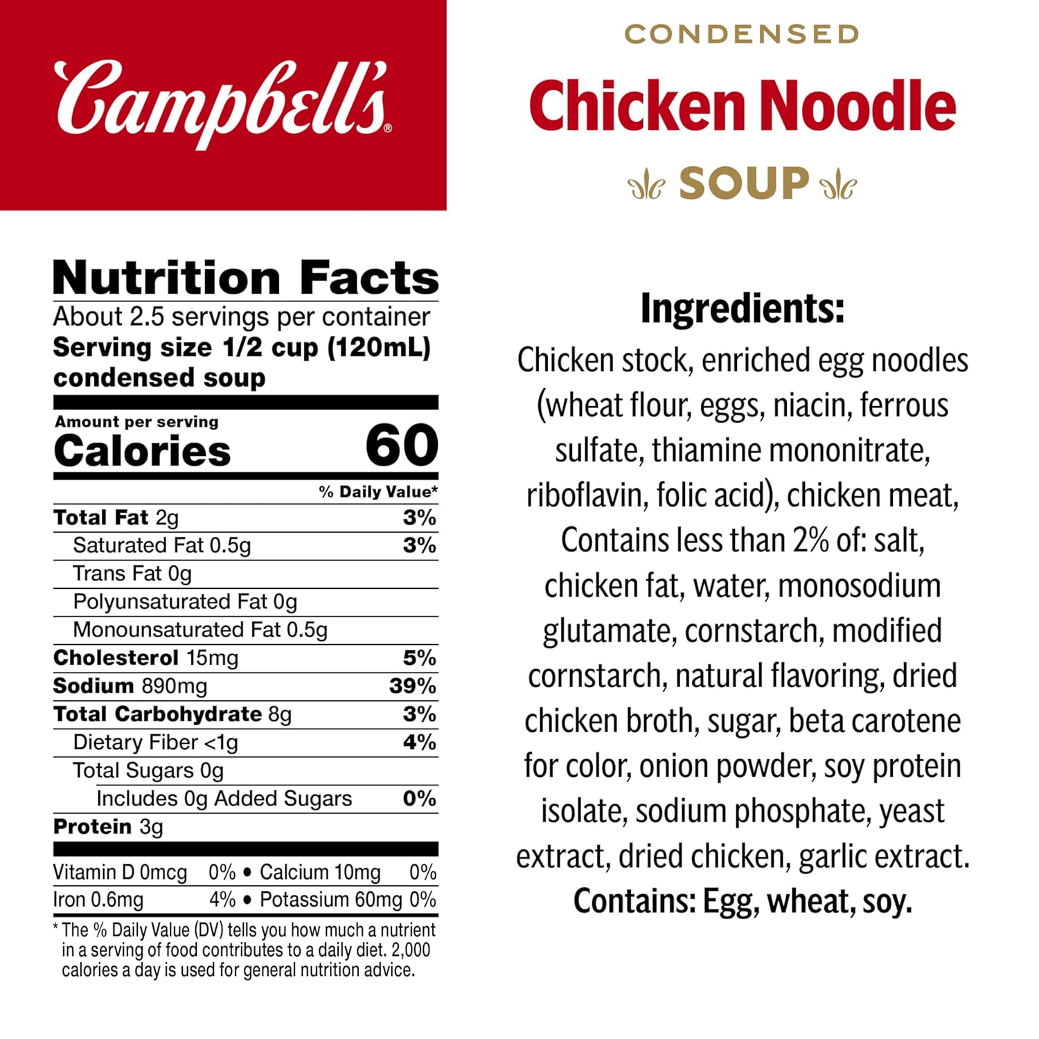 Campbell's Condensed Chicken Noodle Soup, 10.75 oz Can