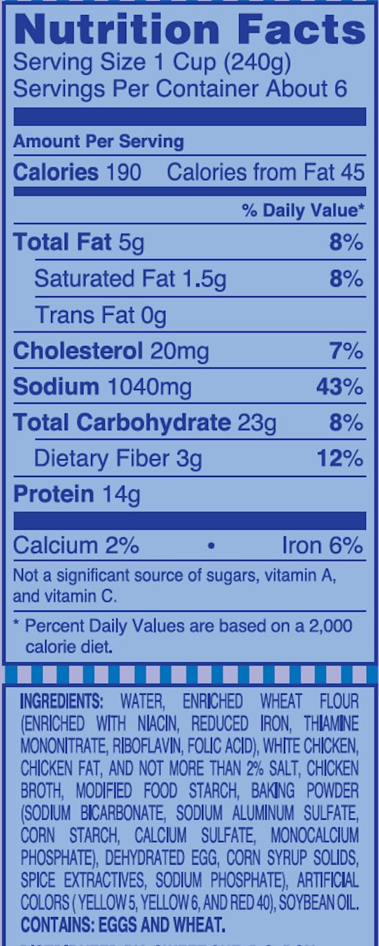 Sweet Sue Chicken & Dumplings u2013 Scratch Made Canned Chicken Dumplings, 14 Grams of Protein Per Serving - Food Service Size for Cafeteria, Bulk Pantry - 48 oz Can (Pack of 1)