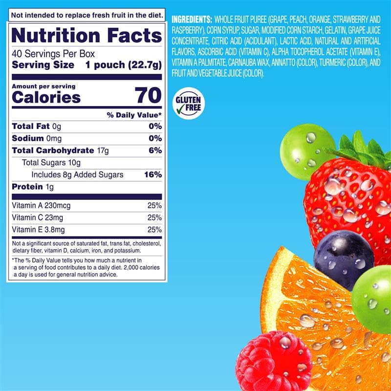 Welch's Fruit Snacks, Mixed Fruit Snack Box, Gluten Free, 0.8oz Snack Packs (Pack of 40)