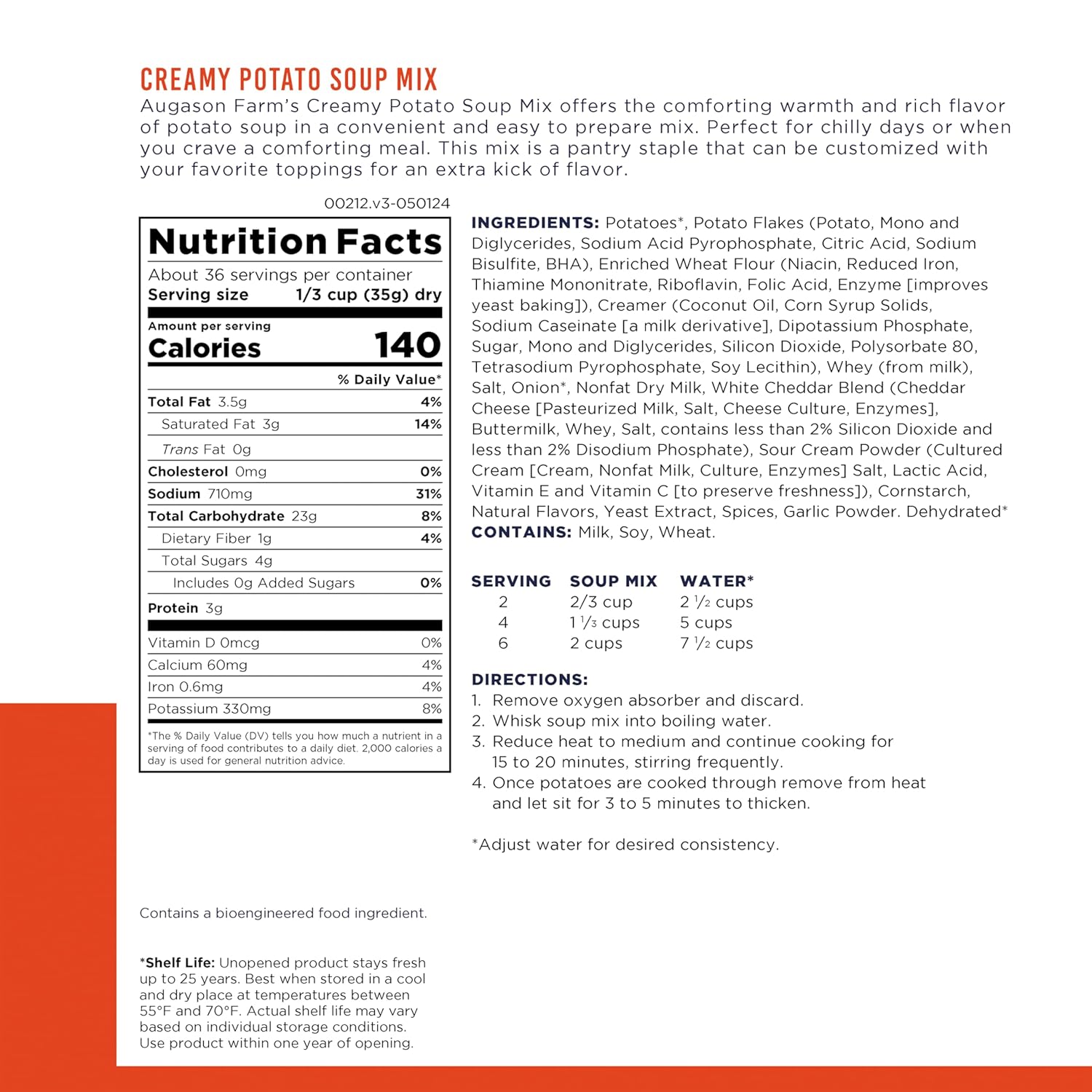 Augason Farms Creamy Potato Soup Mix Can, Emergency Food Supply, Everyday Meals, 36 Servings - Image 4