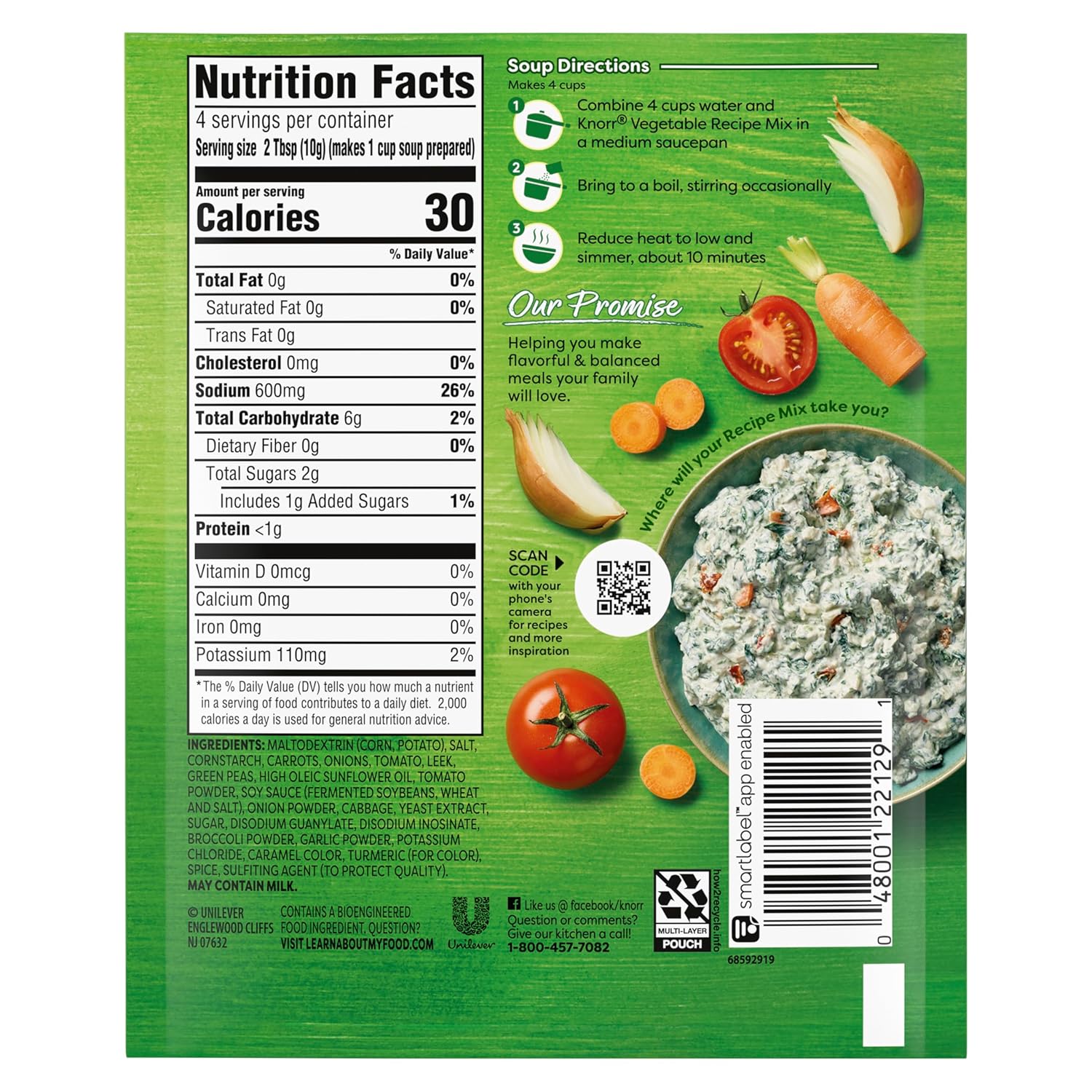 Knorr Soup Mix and Recipe Mix Vegetable For Soups, Sauces and Simple Meals No Artificial Flavors 1.4 oz