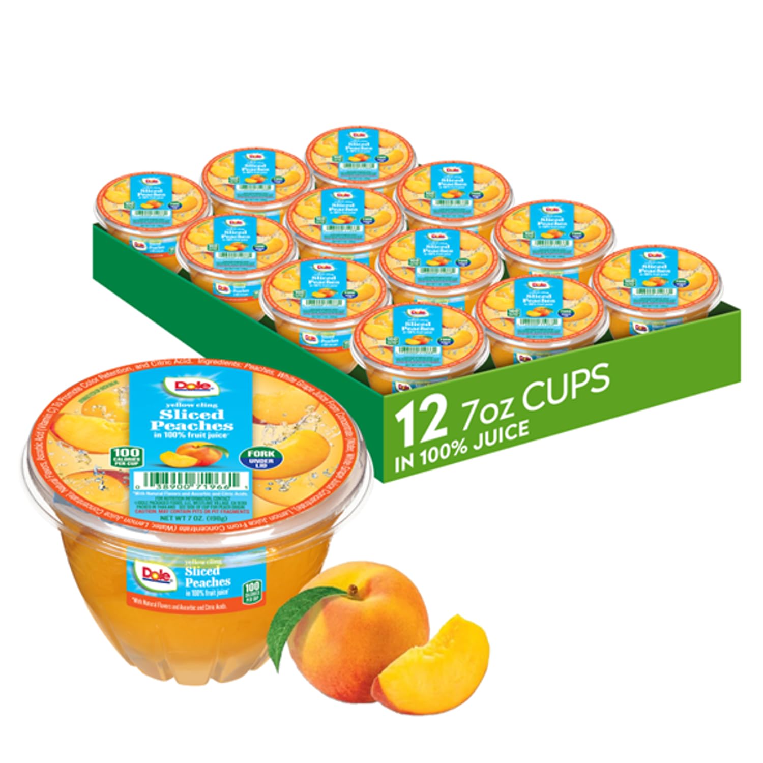 Dole Fruit Bowls Diced Peaches in 100% Juice Snacks, 4oz 36 Total Cups, Gluten & Dairy Free, Bulk Lunch Snacks for Kids & Adults - Image 5