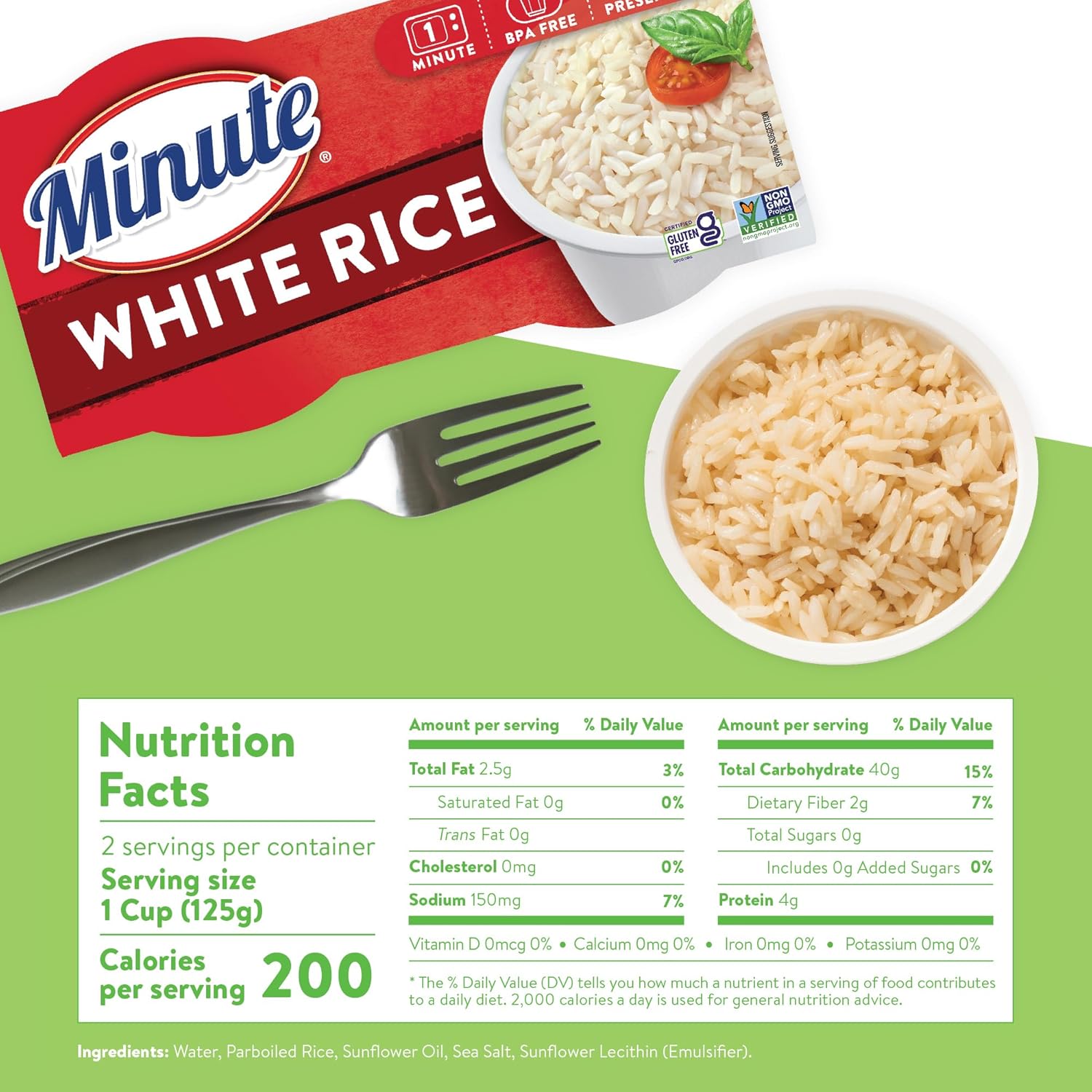Minute Ready-to-Serve White Rice, Microwavable Rice Cups, 8.8-Ounce Cups (Pack of 8)