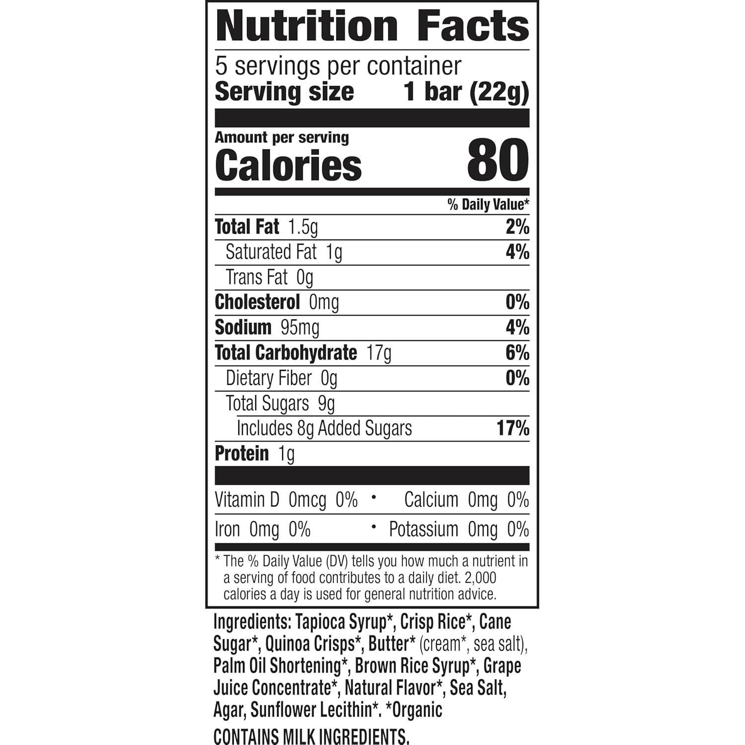 Annie's Organic Original Crispy Snack Bars, Gluten Free, 3.9 oz, 5 ct.