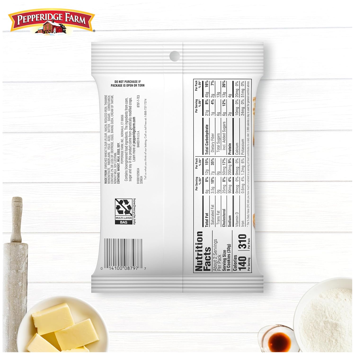 Pepperidge Farm Chessmen Minis Butter Cookies, 8 Snack Packs, 2.25-oz. Each (Pack of 8)