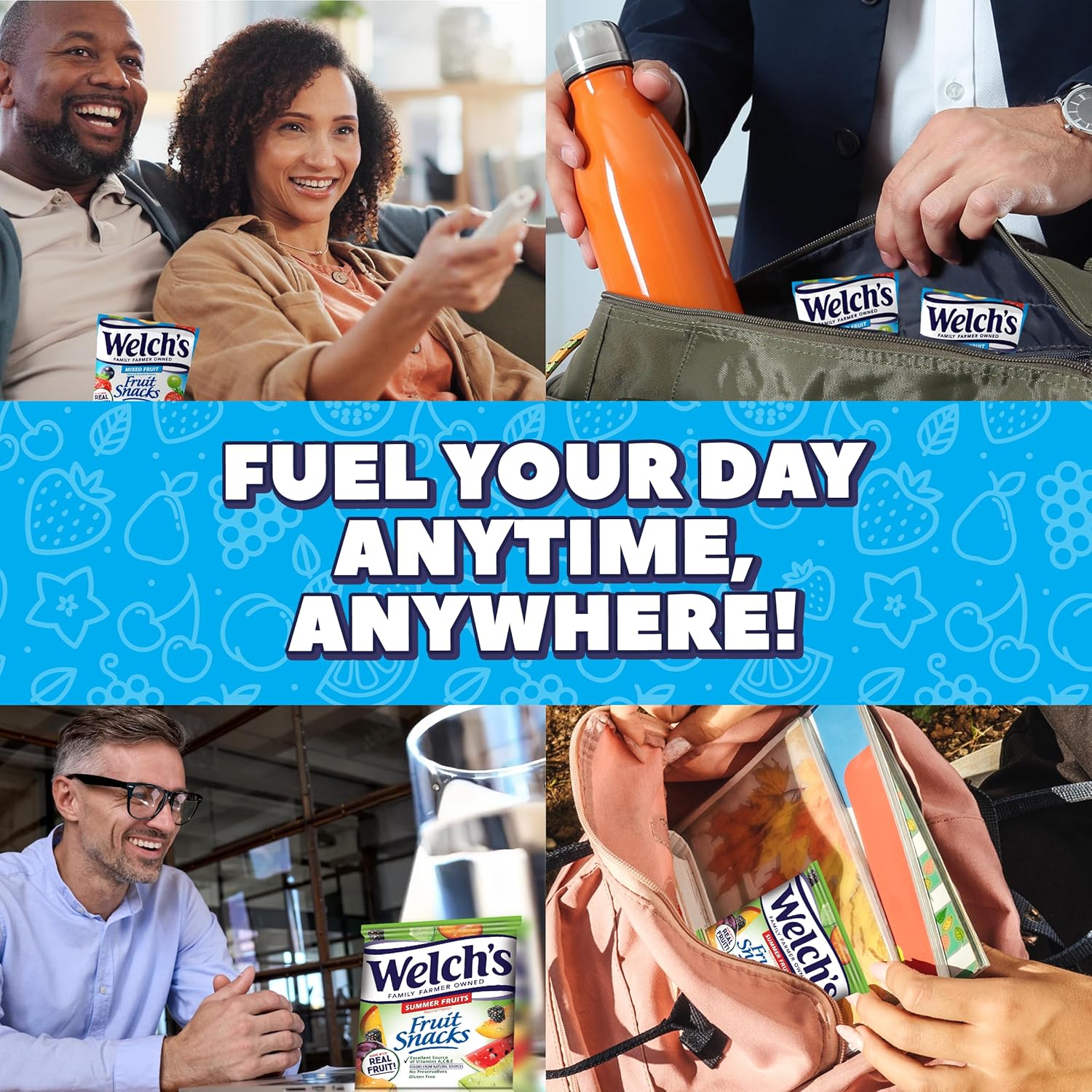 Welch's Fruit Snacks, Mixed Fruit & Summer Fruits Variety Pack, Great for School Lunches, Bulk Pack, Individual Single Serve Bags, 0.8 oz (Pack of 60) - Image 5