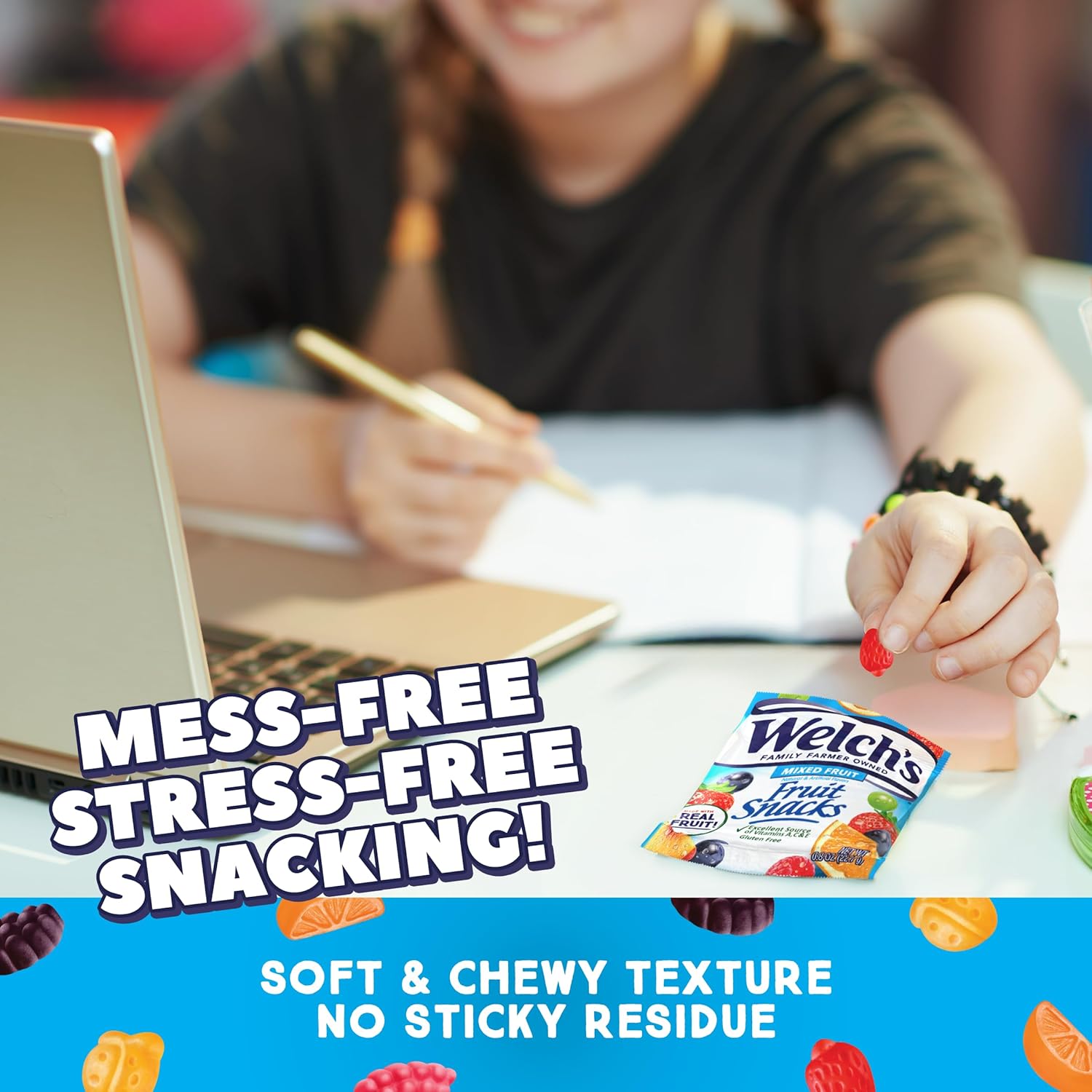 Welch's Fruit Snacks, Mixed Fruit & Summer Fruits Variety Pack, Great for School Lunches, Bulk Pack, Individual Single Serve Bags, 0.8 oz (Pack of 60) - Image 6