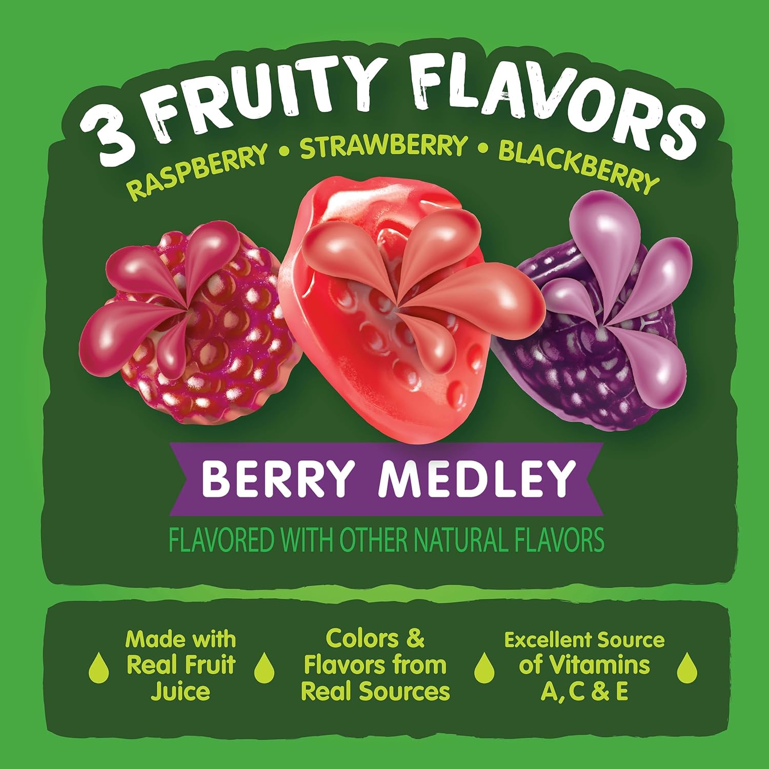 Black Forest Juicy Burst Fruit Snacks, Berry Medley, 0.8 Ounce Pouches (40 Count) - Image 4