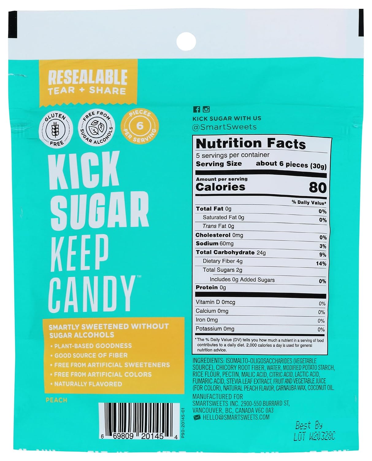 SMART SWEETS Peach Rings, 5.3 OZ