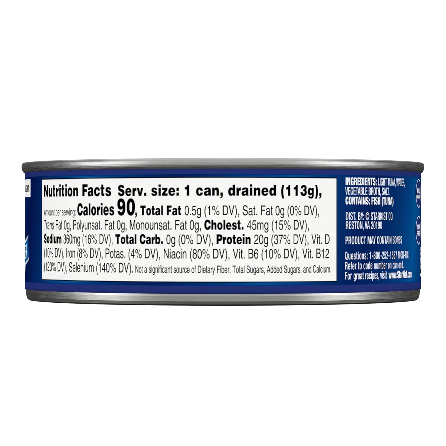 StarKist Chunk Light Tuna in Water, 5 oz (4 Pack) Canned Tuna Fish, Wild Caught, Gluten Free, Ready to Eat, Perfect for Salads, Keto Meals and Snacks, with 20g Protein & 90 Calories Per Serving