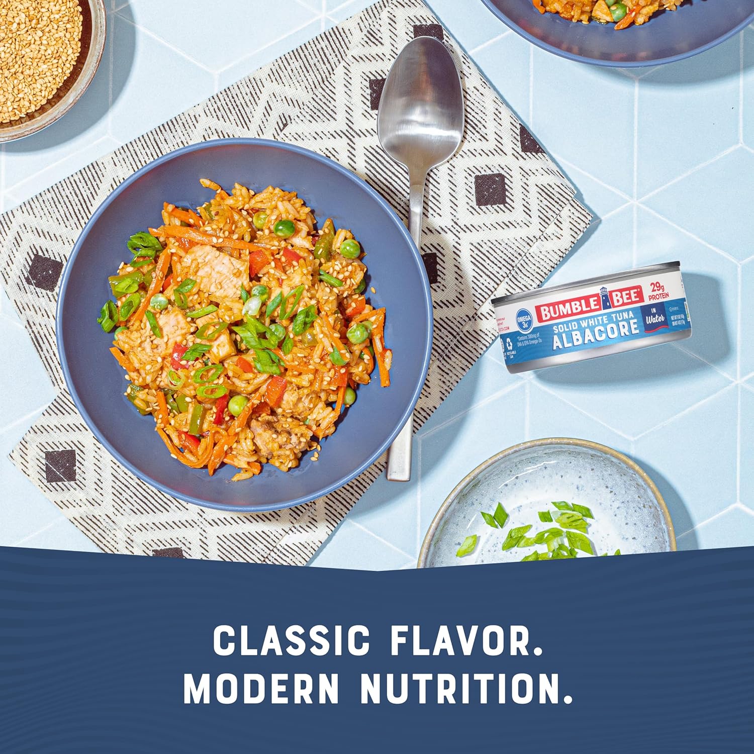 Bumble Bee Solid White Albacore Tuna in Water, 5 oz Can (Pack of 8) - Wild Caught Tuna - 29g Protein per Serving, High in Omega-3s - Non-GMO Project Verified, Gluten Free, Kosher - Image 5