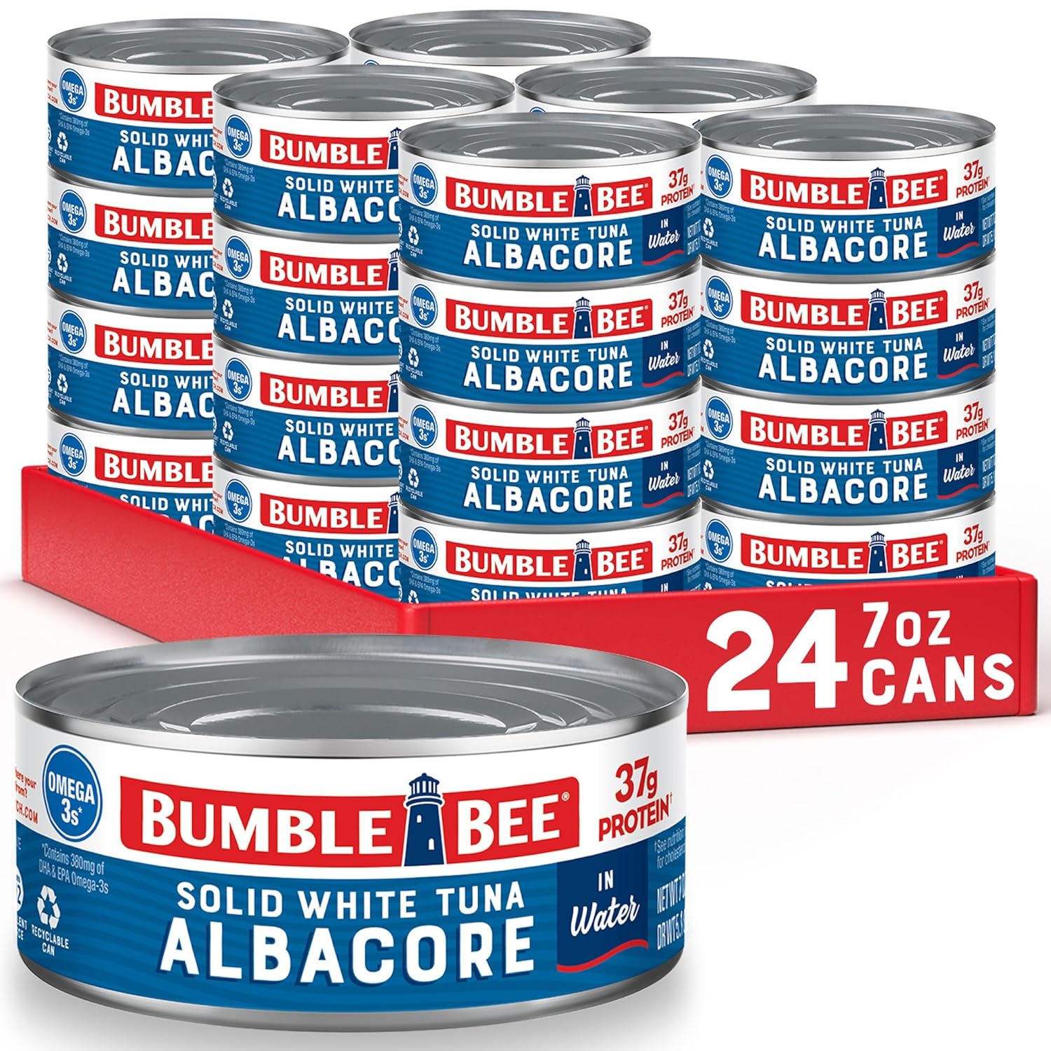 Bumble Bee Solid White Albacore Tuna in Water, 5 oz Can (Pack of 8) - Wild Caught Tuna - 29g Protein per Serving, High in Omega-3s - Non-GMO Project Verified, Gluten Free, Kosher - Image 9