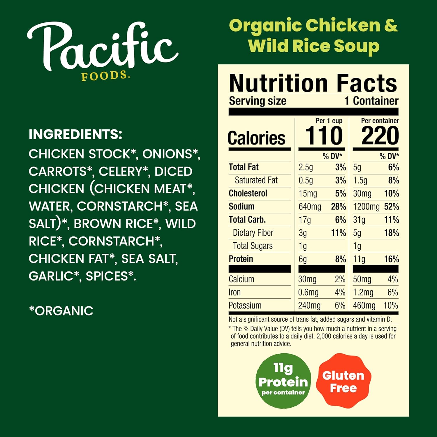 Pacific Foods Organic Chicken and Wild Rice Soup, 16.3 oz Can