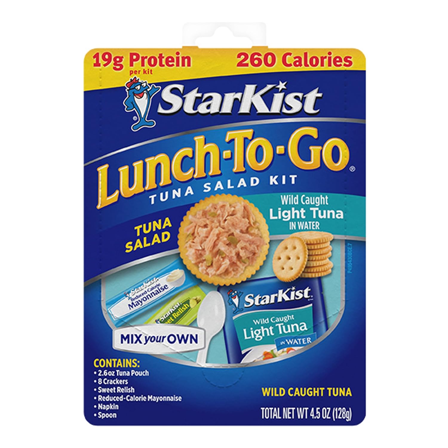 StarKist Lunch-To-Go Mix Your Own Tuna Salad, Chunk Light Tuna Pouch, 4.5 Ounce Kit, 12 Pack