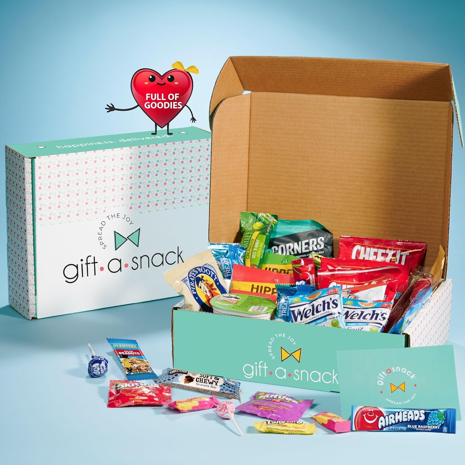Gift A Snack - Healthy Granola Breakfast Bars, Snack Box Care Package + Greeting Card (70 Count) Birthday Treats Gift Basket Nutritious Chips Office Food Assortments & Variety Gifts