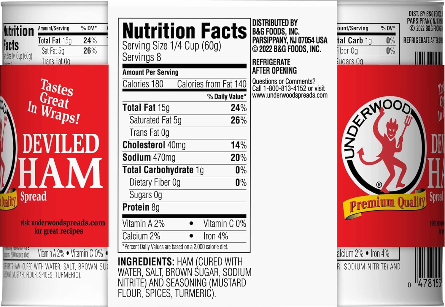 Underwood Deviled Ham Spread, 4.25 Ounce (Pack of 4)