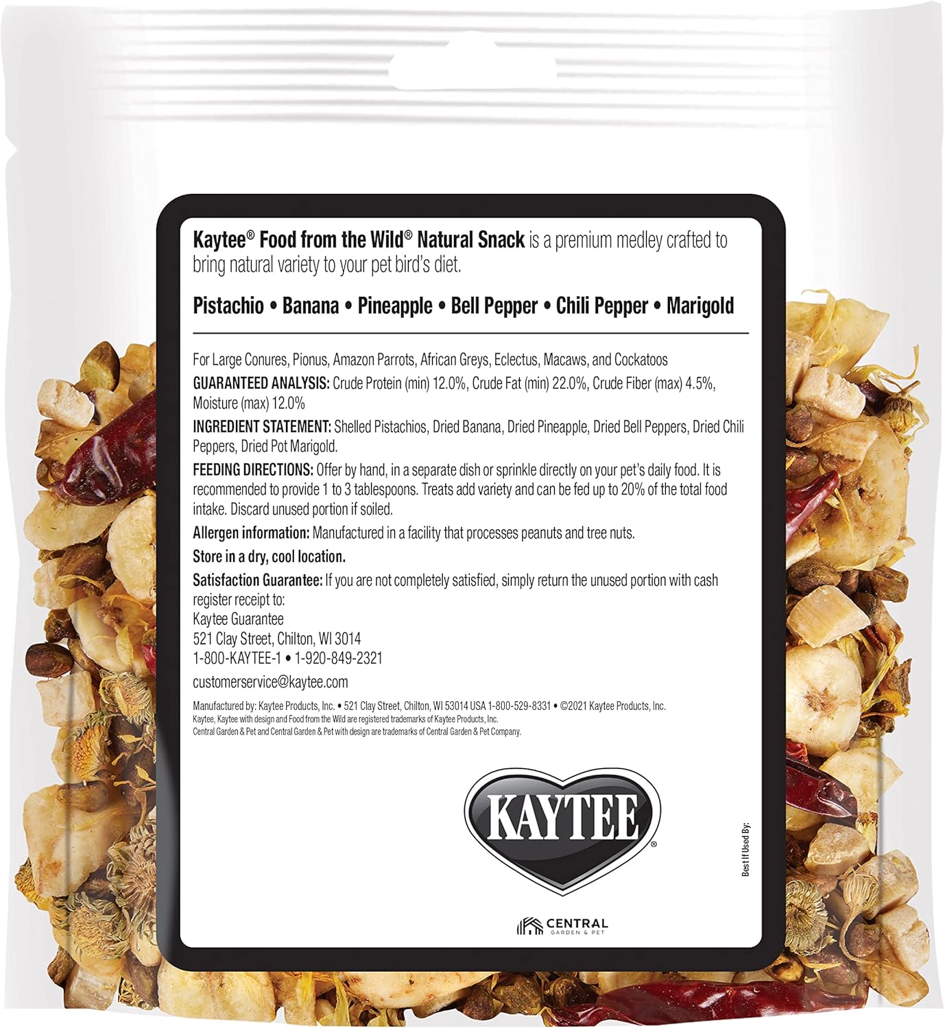 Kaytee Food From The Wild Natural Snack Food Treats For Pet Birds, 3 oz.