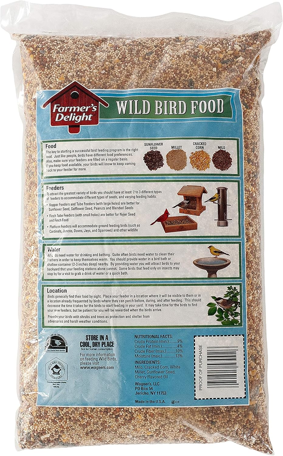 Wagner's 53002 Farmer's Delight Wild Bird Food with Cherry Flavor, 10-Pound Bag