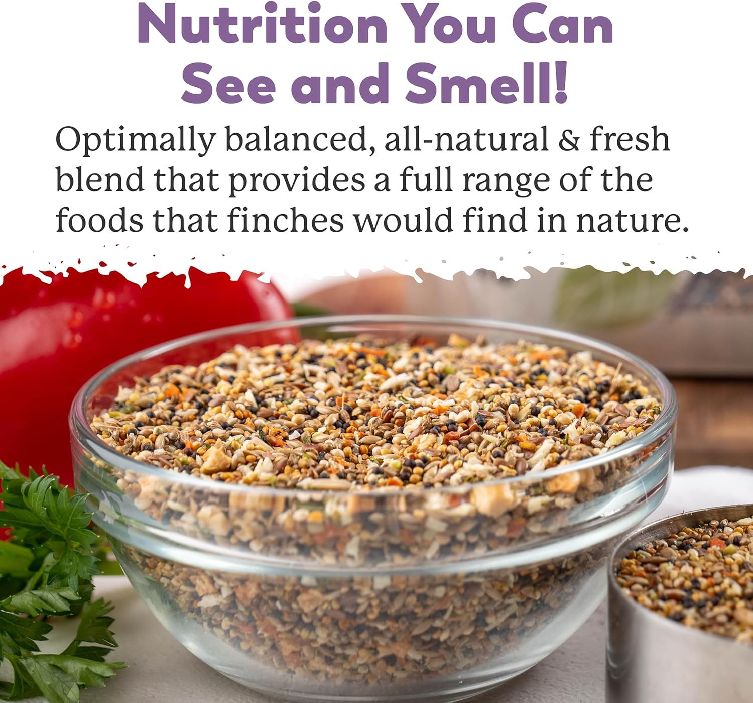 Dr. Harveyu2019s Fabulous Finch Food for Outside Feeder and Indoor Birds- Premium Bird Feed with Seeds, Nuts, Fruits, Vegetables for Finches (4 Pounds)